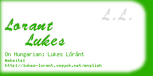 lorant lukes business card